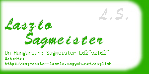 laszlo sagmeister business card